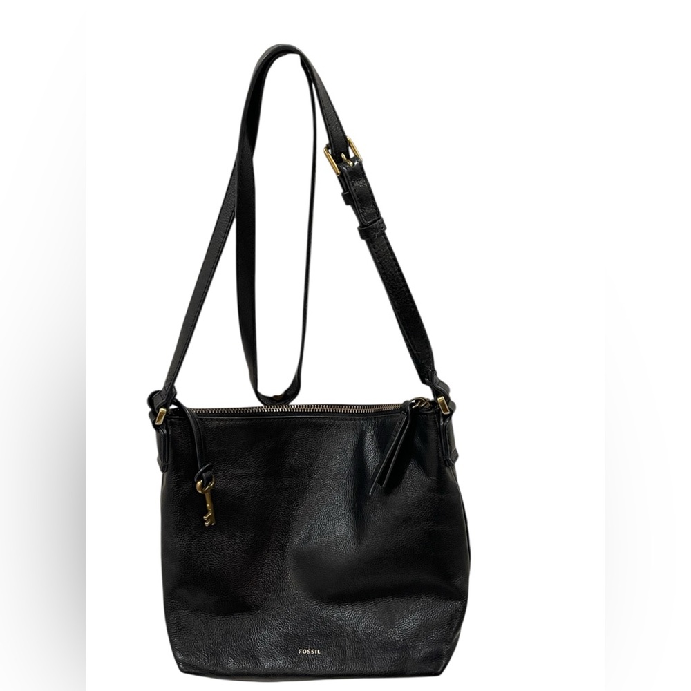 Fossil Black Leather Crossbody Bag ~ Excellent Condition